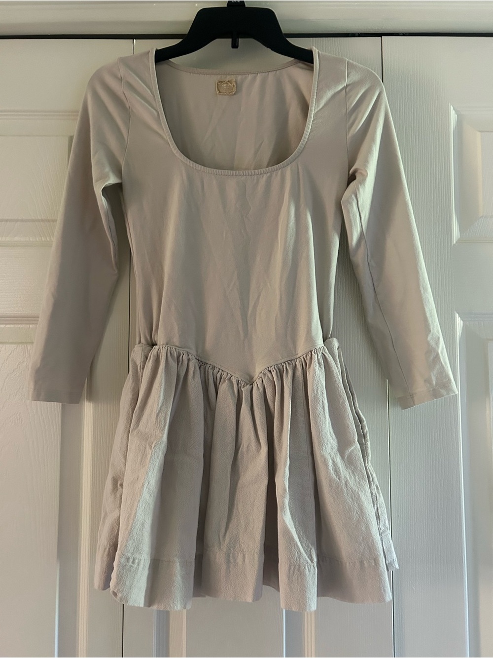 Free People Cream Scoop-Neck Mini Dress